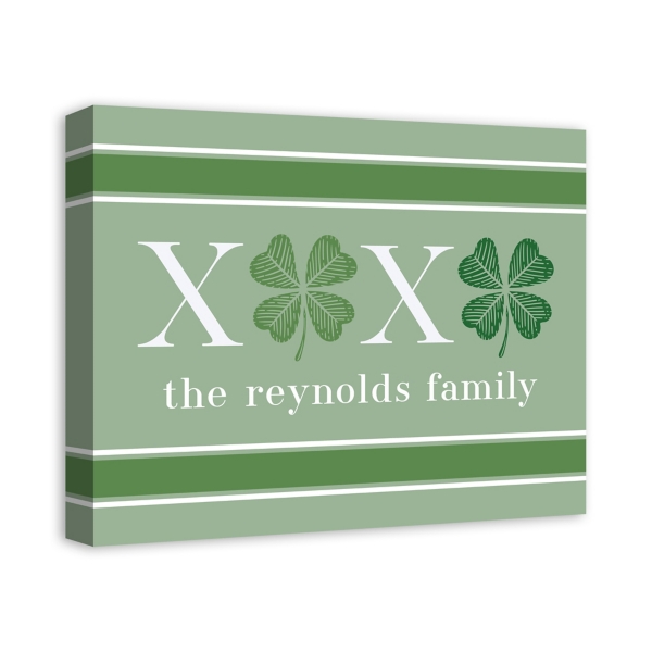 XOXO Clover Personalized Canvas Wall Plaque