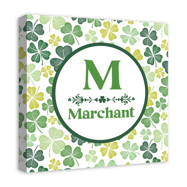 Clover Personalized Monogram Canvas Wall Plaque