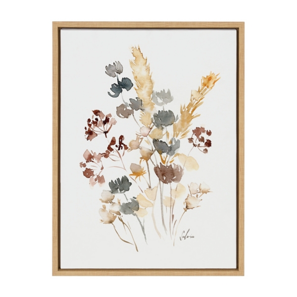 Watercolor Wildflowers Framed Canvas Art Print | Kirklands Home