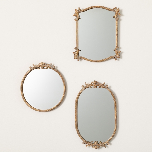 Gold Ornate Heirloom Wall Mirrors, Set of 3 Kirklands Home