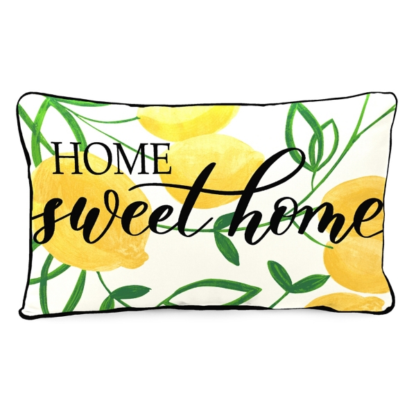 Lemon Home Sweet Home Outdoor Lumbar Pillow