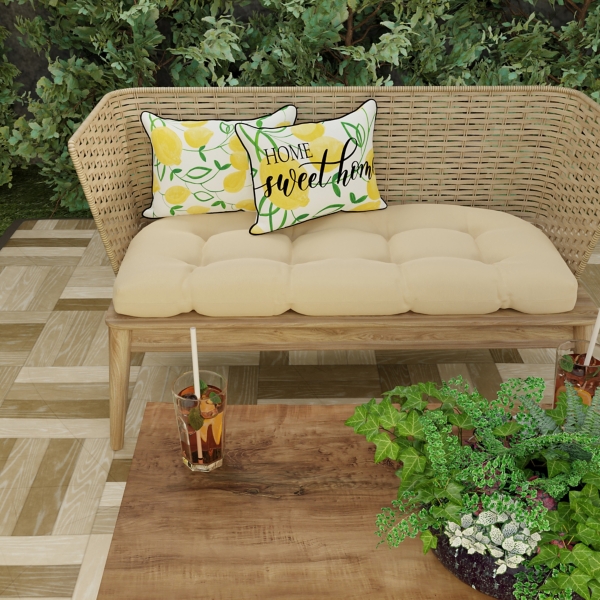 Lemon Home Sweet Home Outdoor Lumbar Pillow