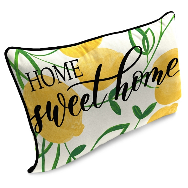 Lemon Home Sweet Home Outdoor Lumbar Pillow