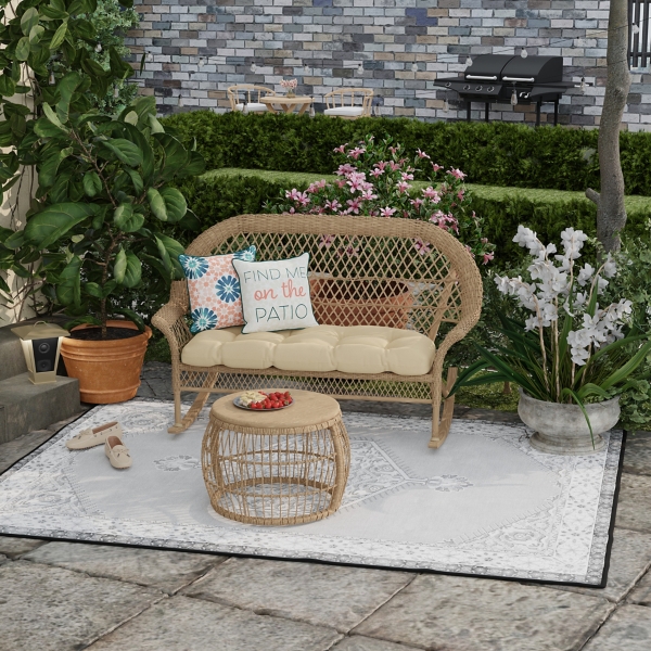 Floral Find Me on the Patio Outdoor Pillow