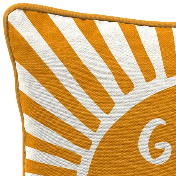 Gold Good Vibes Only Sunny Outdoor Pillow