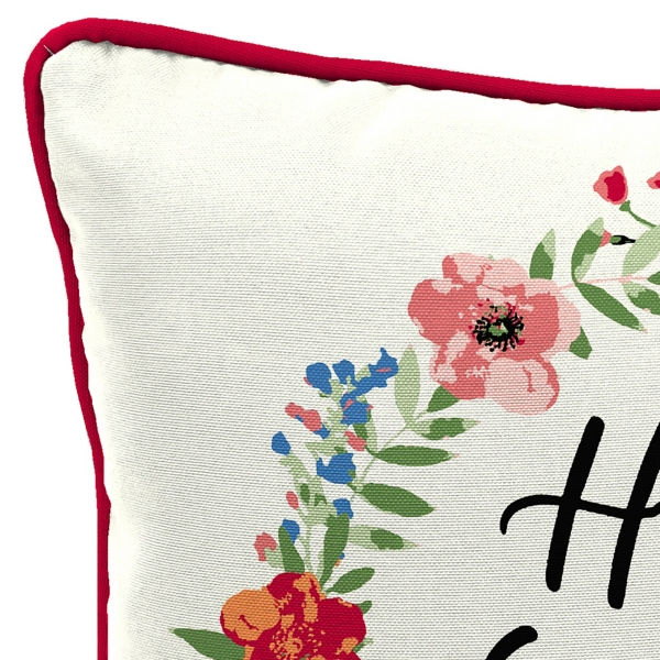 Floral Home Sweet Home Outdoor Pillow