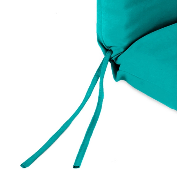 Turquoise Canvas French Edge Outdoor Chair Cushion