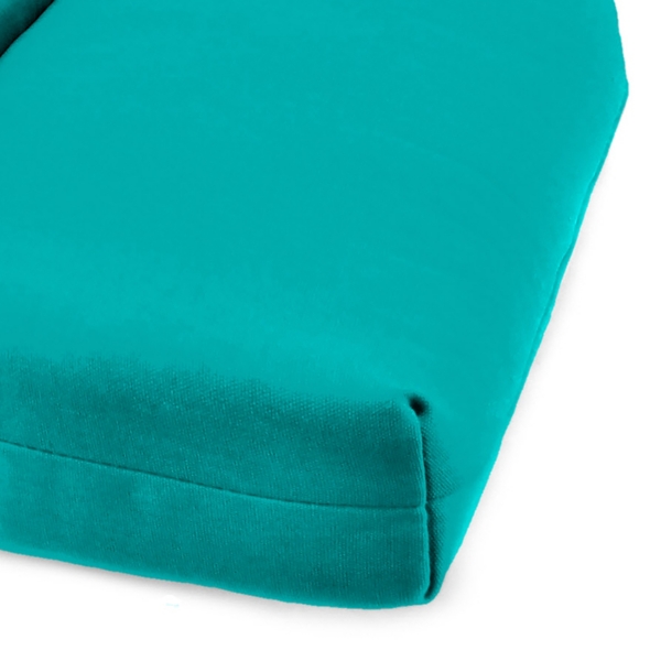 Turquoise Canvas French Edge Chaise Cushion