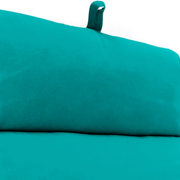 Turquoise Canvas French Edge Chaise Cushion