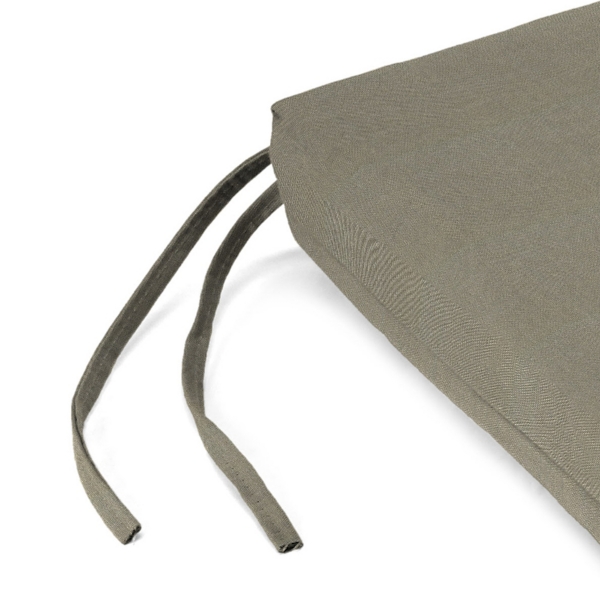 Taupe French Edge Outdoor Chair Cushions, Set of 2