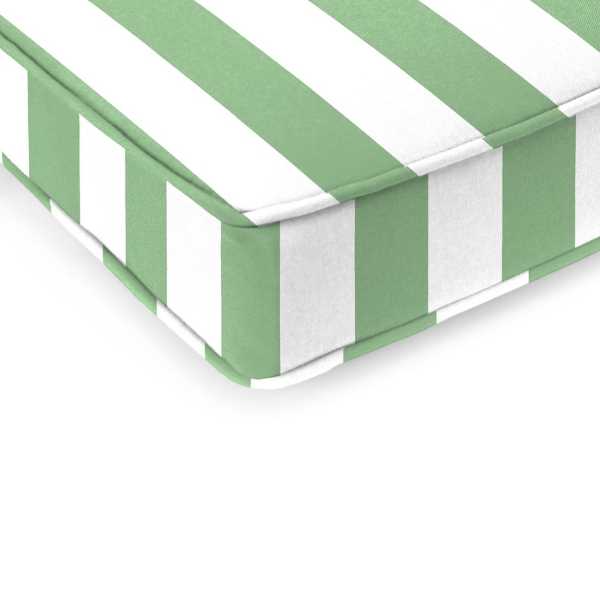 Green Striped Outdoor Settee Cushion