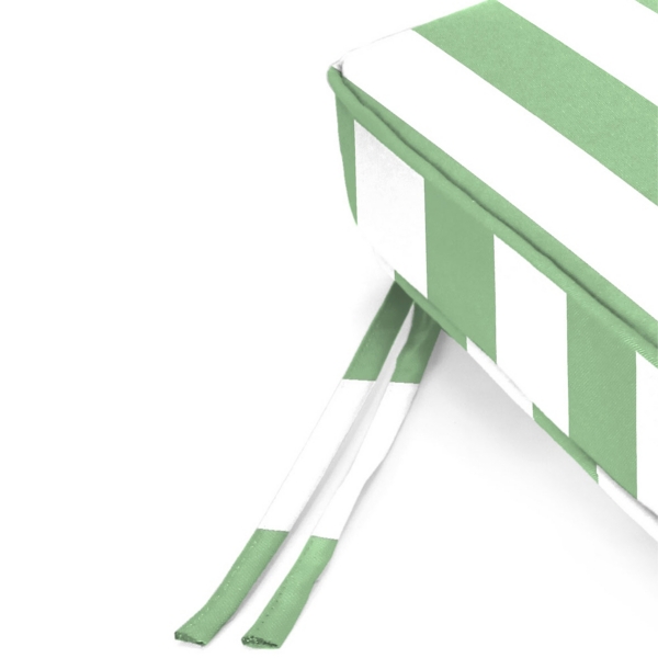 Green Striped Outdoor Settee Cushion