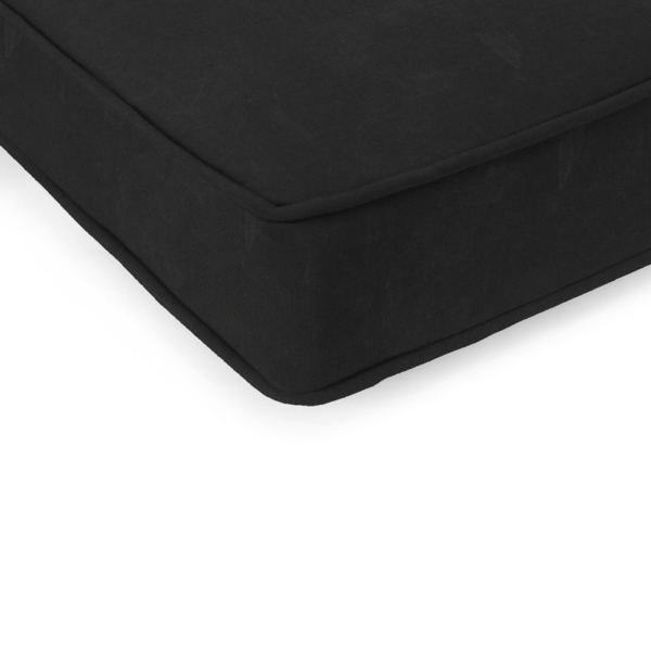 Solid Black Outdoor Settee Cushion