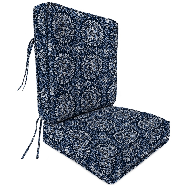 Navy Medallion Outdoor Deep Seat Cushion