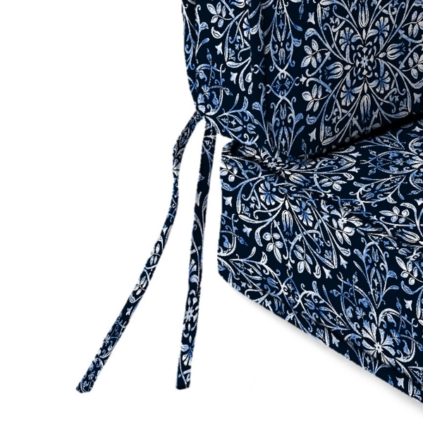 Navy Medallion Outdoor Deep Seat Cushion