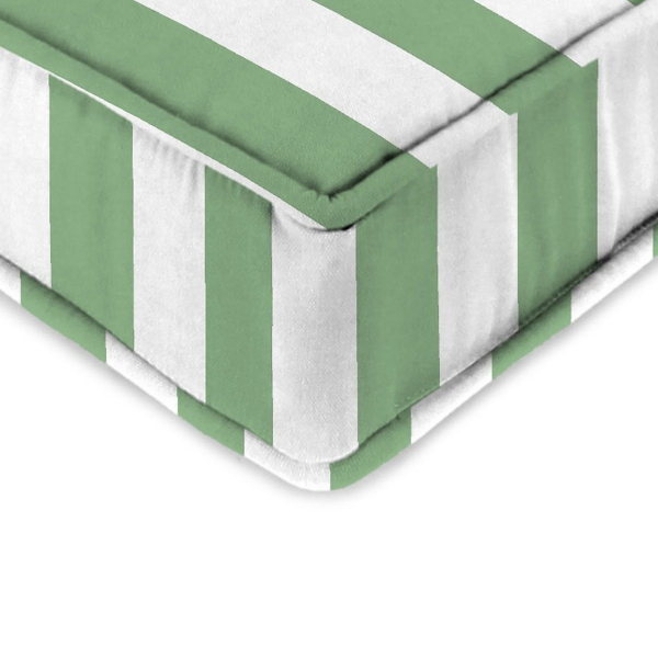 Green Striped Outdoor Deep Seat Cushion