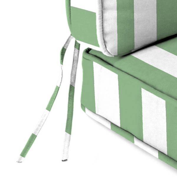 Green Striped Outdoor Deep Seat Cushion