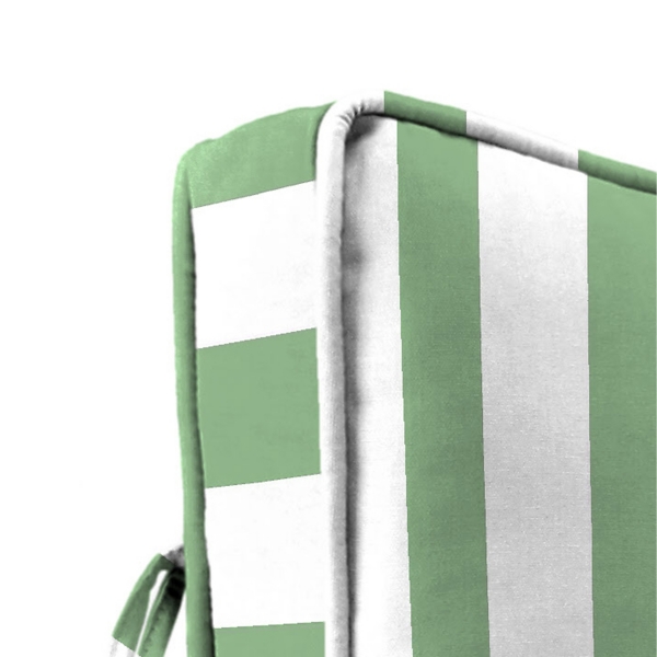 Green Striped Outdoor Deep Seat Cushion