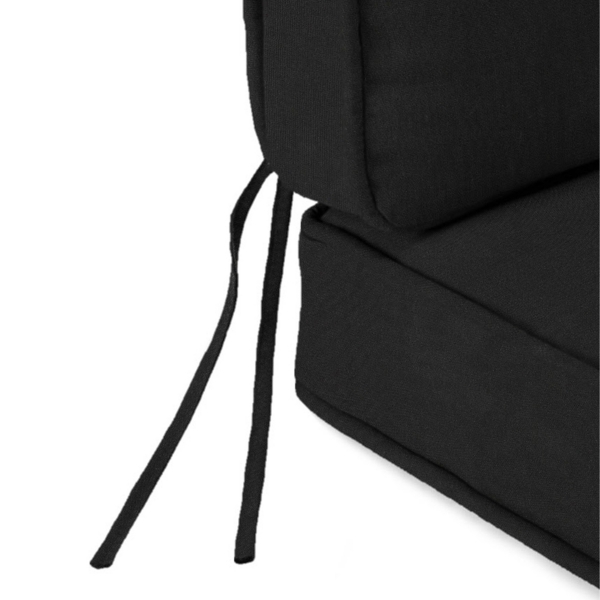 Solid Black Outdoor Deep Seat Cushion