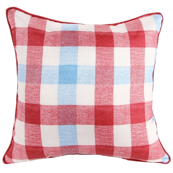 Dog in Truck and Plaid Outdoor Pillows, Set of 2