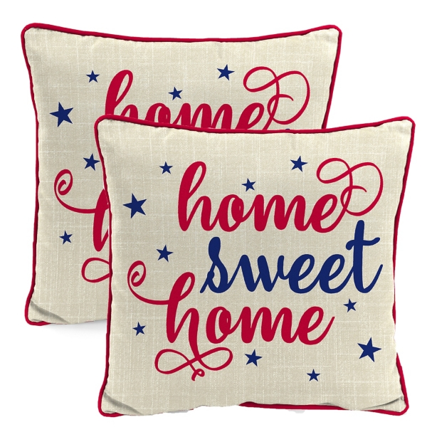 Cream Home Sweet Home Outdoor Pillows, Set of 2