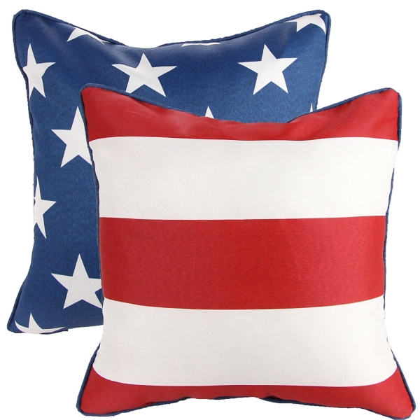 Stars and Stripes Outdoor Pillows, Set of 2