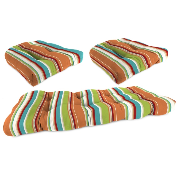 Striped 3-pc. Chair and Bench Outdoor Cushion Set