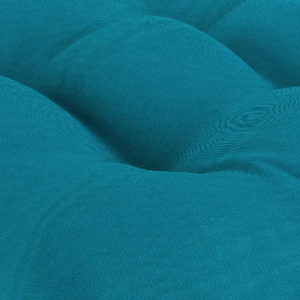 Turquoise Tufted Outdoor Chair Cushions, Set of 2