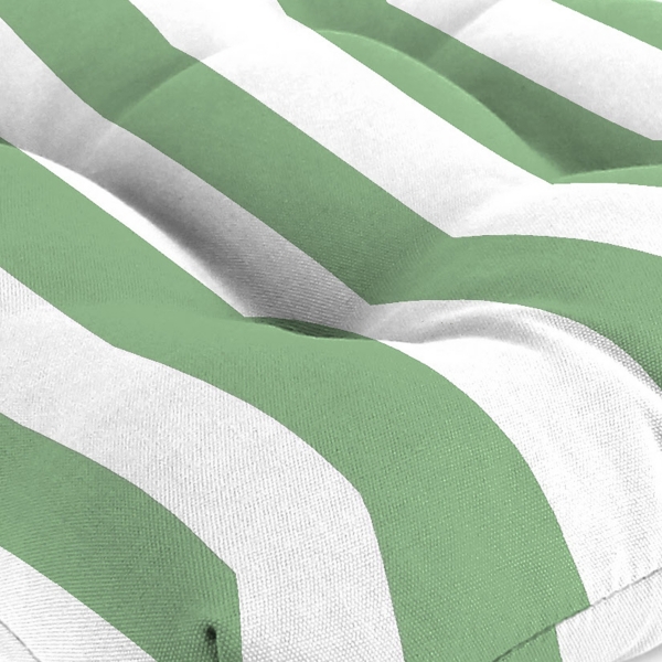 Green Stripes Outdoor Chair Cushions, Set of 2