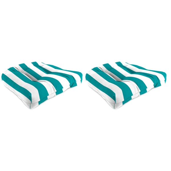 Kirklands Turquoise Stripes Outdoor Chair Cushions Set of 2 Hamilton Place