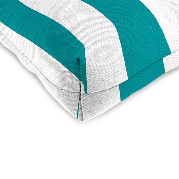 Turquoise Stripes Outdoor Chair Cushions, Set of 2