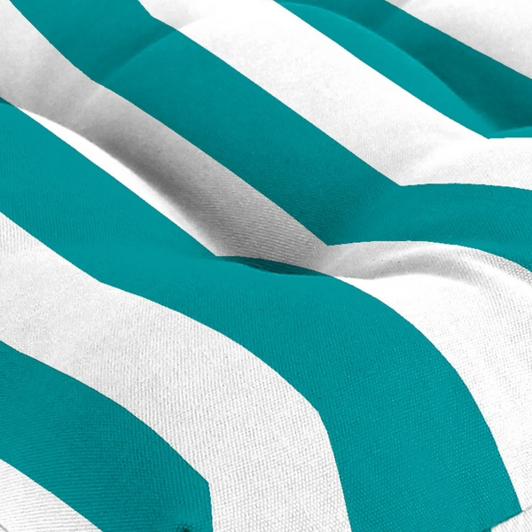 Turquoise Stripes Outdoor Chair Cushions, Set of 2