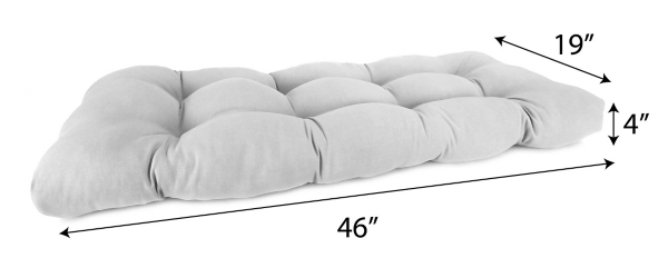 Turquoise Tufted Canvas Outdoor Bench Cushion