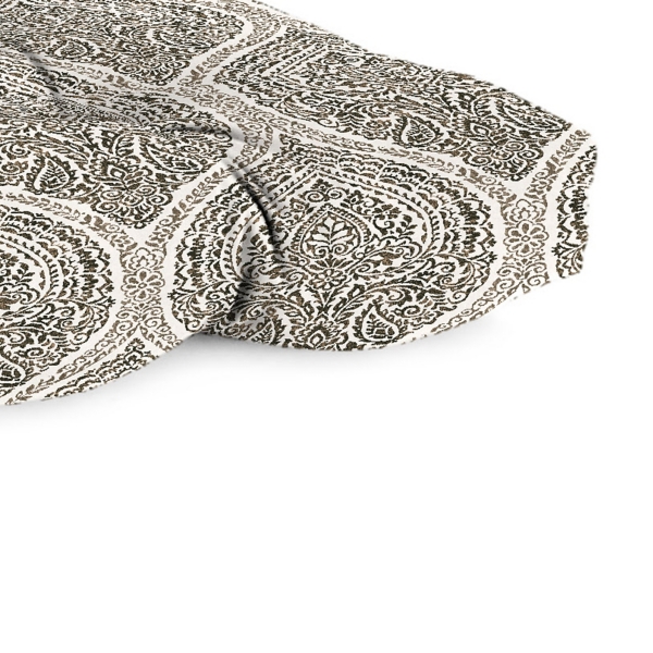 Brown Medallion Tufted Outdoor Bench Cushion