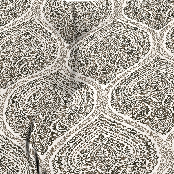 Brown Medallion Tufted Outdoor Bench Cushion