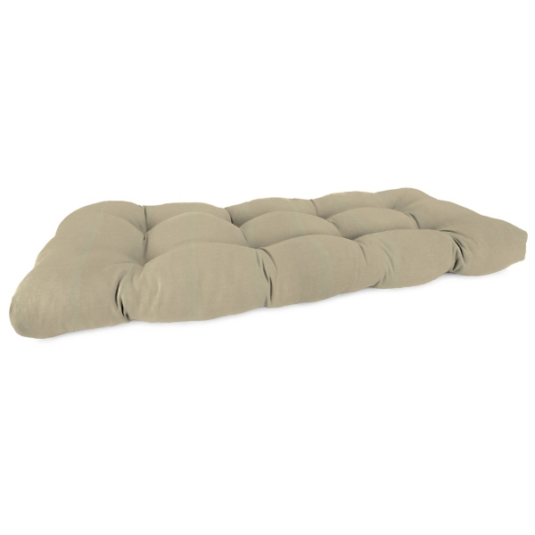 Beige Tufted Canvas Outdoor Bench Cushion