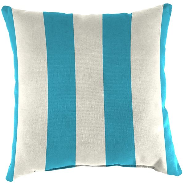 Turquoise Cabana Striped Outdoor Pillows, Set of 2
