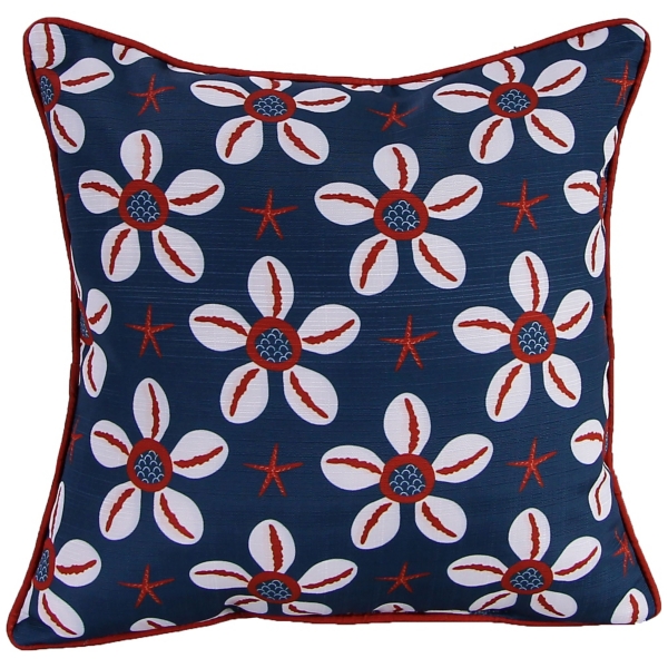 Floral and Stars 4th of July Pillow