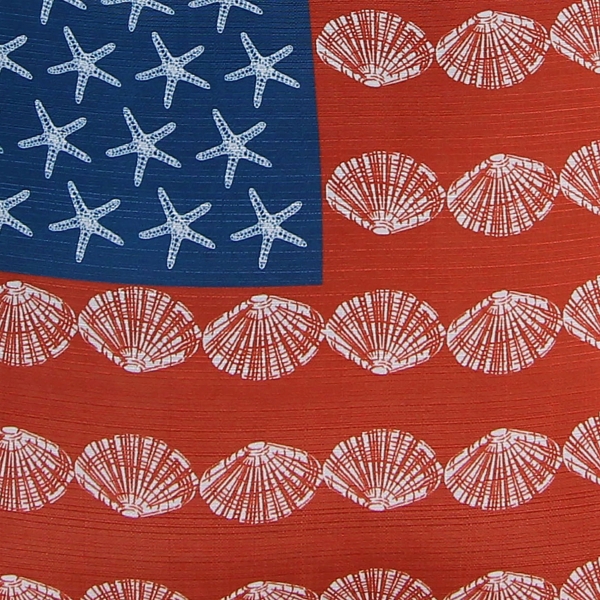Clamshell and Starfish American Flag Pillow