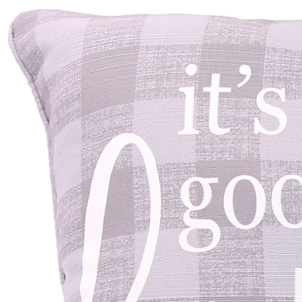 It's Good to Be Home Plaid Pillow