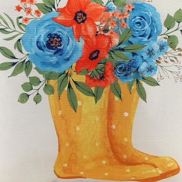 Floral Rain Boots Pillow