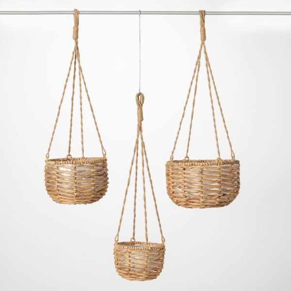 Natural Weave Hanging Baskets, Set of 3 Kirklands Home