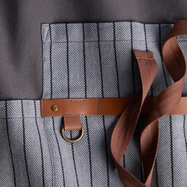Gray Striped Let's Get Grillin' Apron