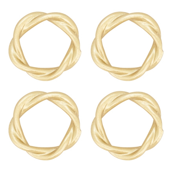 Gold Resin Twisted Napkin Rings, Set of 4