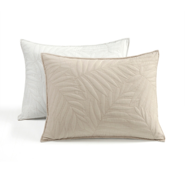 Neutral Leaf Reversible 3-pc. Cali King Quilt Set