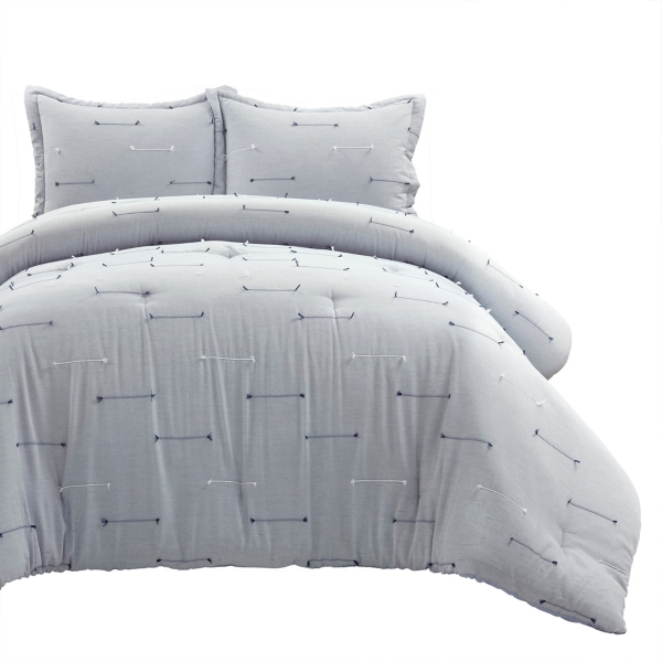 Gray Clip Jacquard 3-pc. King Comforter Set