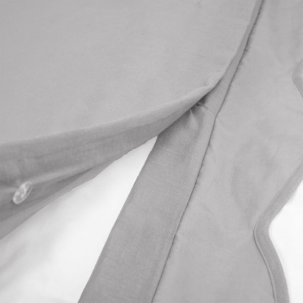 Gray Scallop Edge 3-pc. King Duvet Cover Set