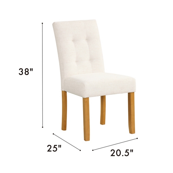 Cream Tufted Dining Chairs, Set of 2