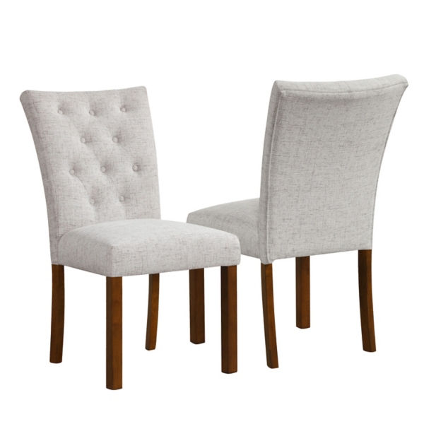 Neutral Tufted Parsons Dining Chairs, Set of 2
