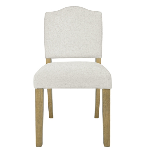 Ivory Upholstered Open Back Dining Chair